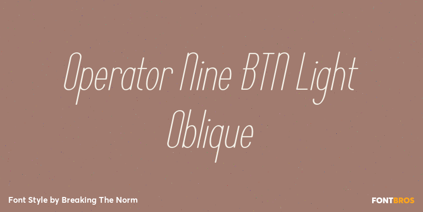 Operator Nine BTN Light Oblique Poster