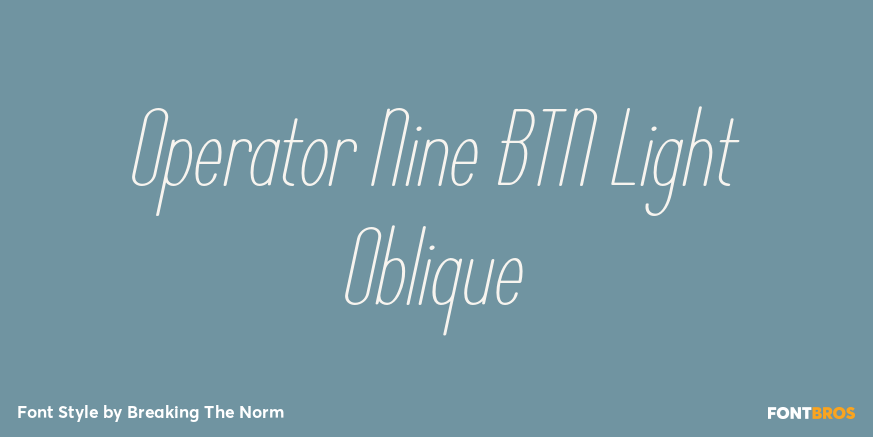 Operator Nine BTN Light Oblique Poster