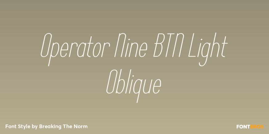 Operator Nine BTN Light Oblique Poster