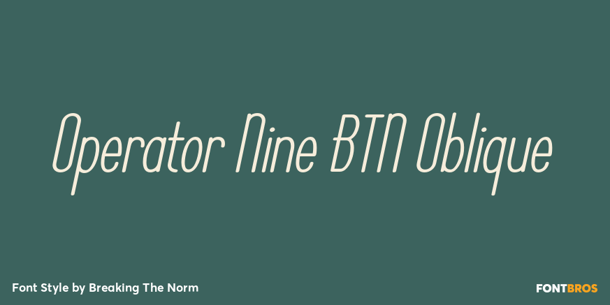 Operator Nine BTN Oblique Poster