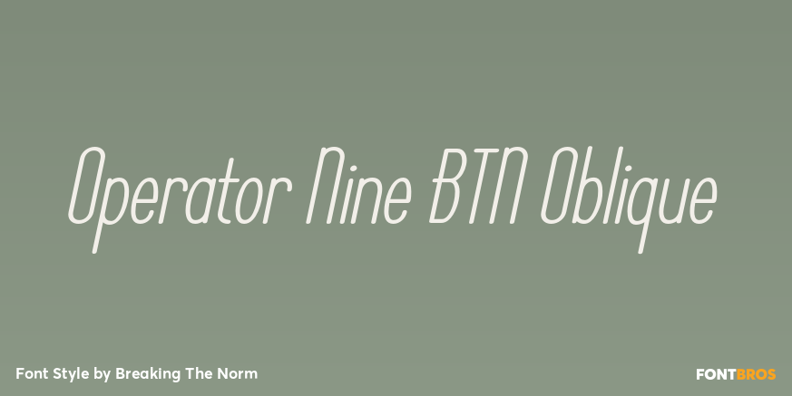 Operator Nine BTN Oblique Poster