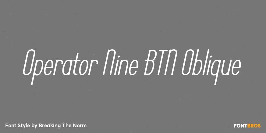 Operator Nine BTN Oblique Poster