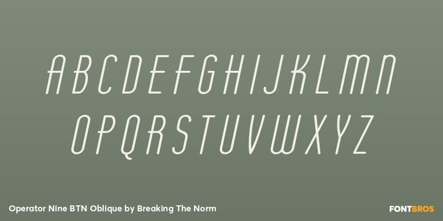 Operator Nine BTN Oblique Font Poster #2
