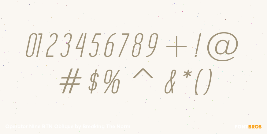 Operator Nine BTN Oblique Font Poster #4
