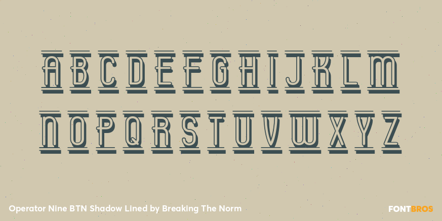 Operator Nine BTN Shadow Lined Font Poster #3