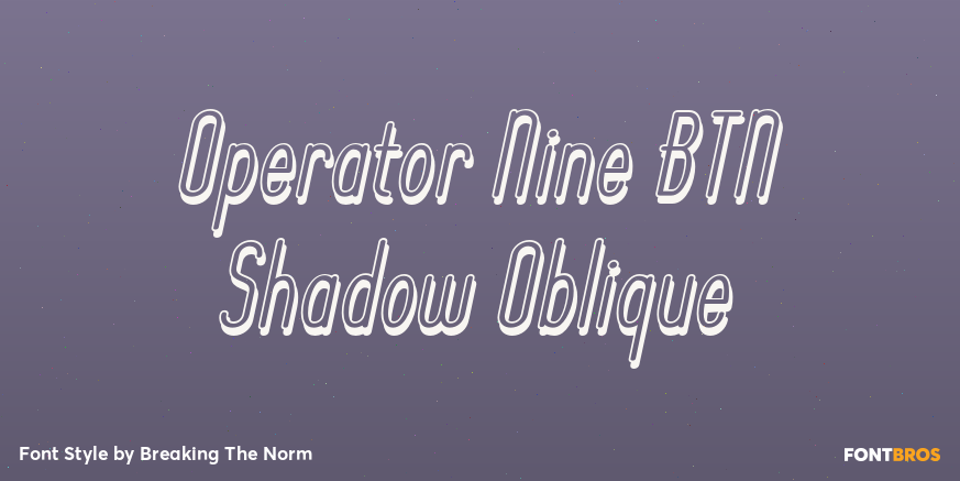 Operator Nine BTN Shadow Oblique Poster