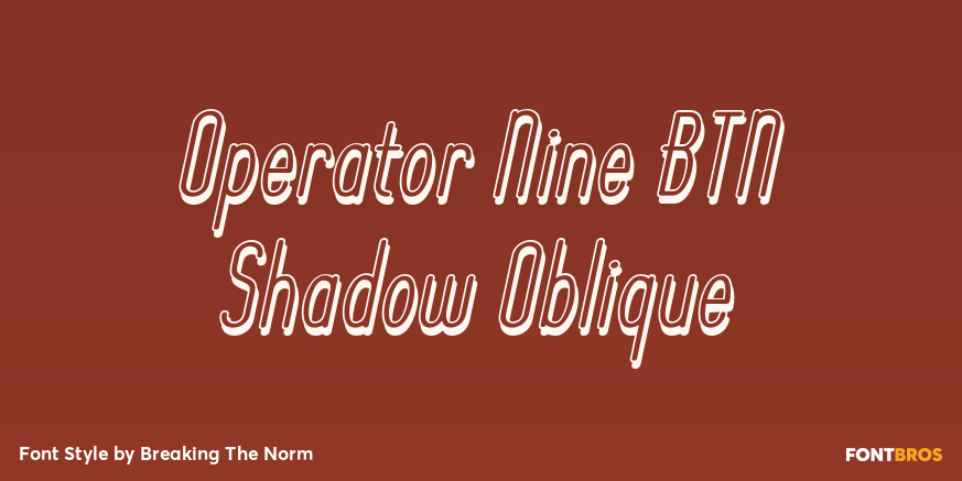 Operator Nine BTN Shadow Oblique Poster