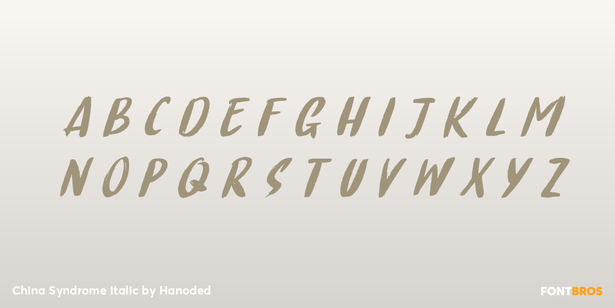 China Syndrome Italic Font Poster #2