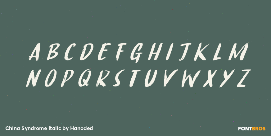 China Syndrome Italic Font Poster #3