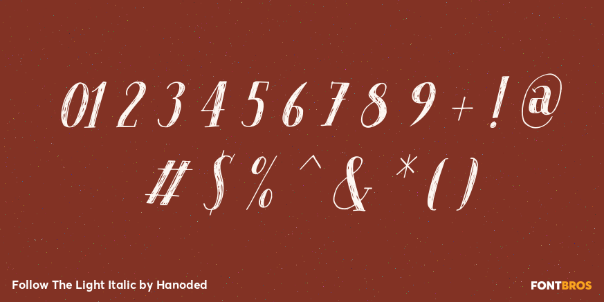 Follow The Light Italic Font Poster #4