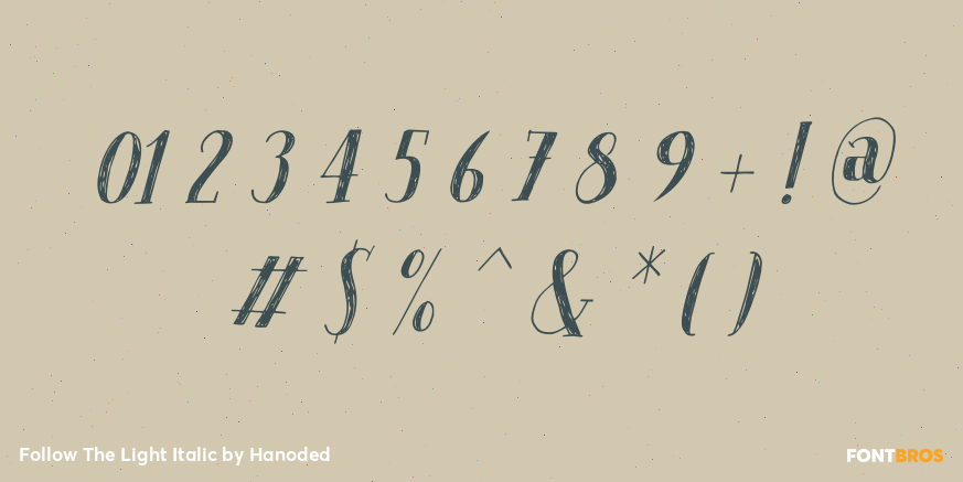 Follow The Light Italic Font Poster #4