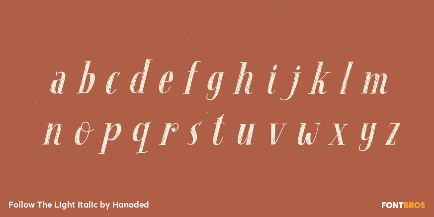 Follow The Light Italic Font Poster #3