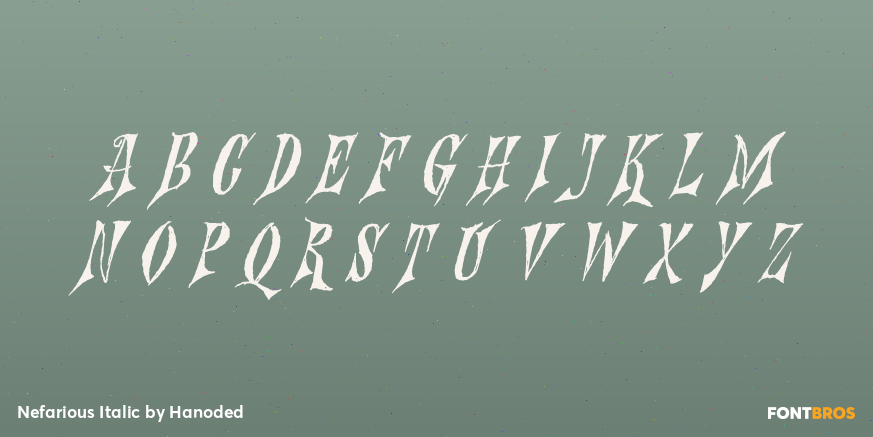 Nefarious Italic Font Poster #2