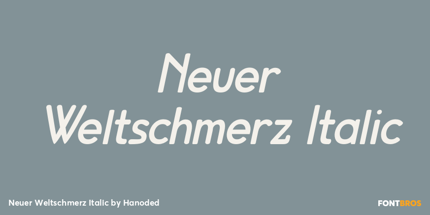 Neuer Weltschmerz Italic Font Poster #1
