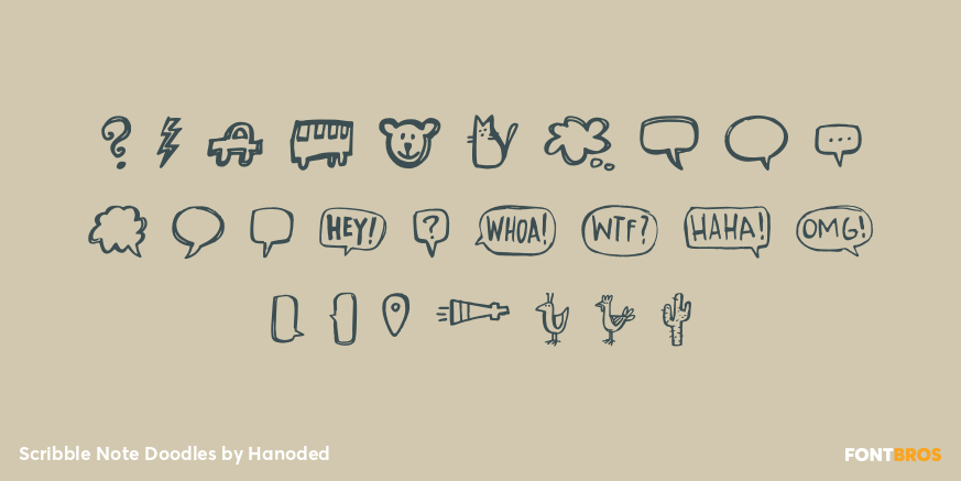 Scribble Note Doodles Font Poster #3
