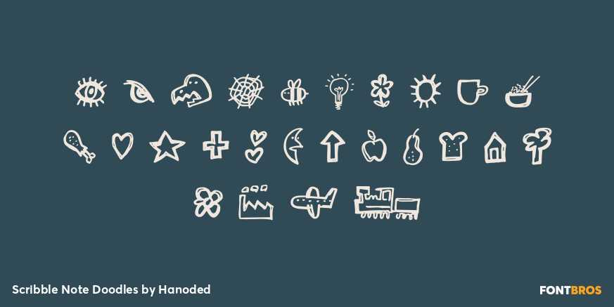 Scribble Note Doodles Font Poster #1