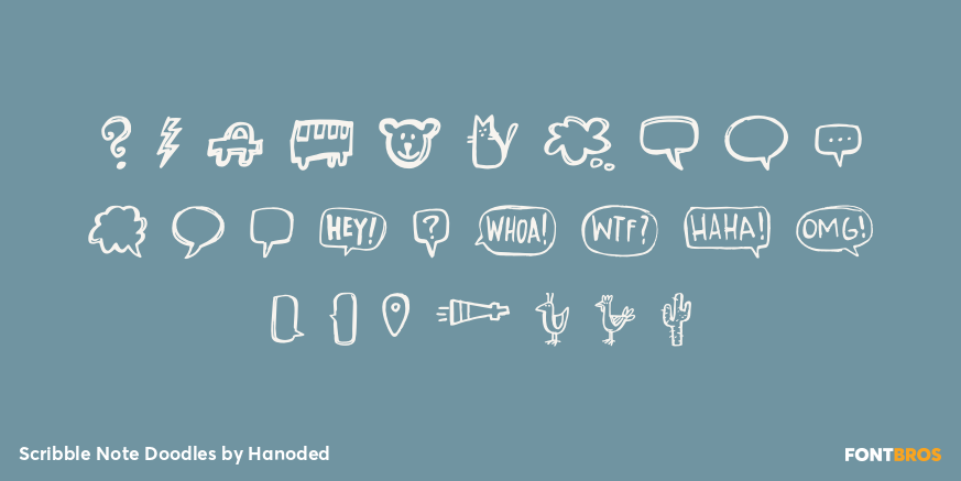 Scribble Note Doodles Font Poster #1
