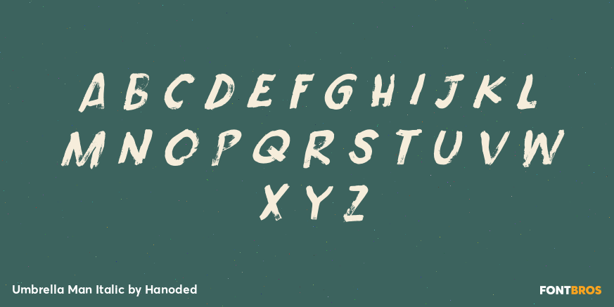 Umbrella Man Italic Font Poster #2