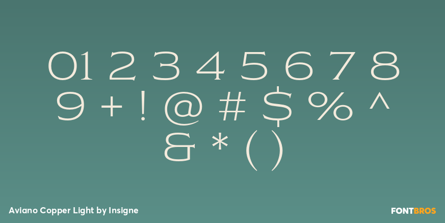 Aviano Copper Light Font Poster #4