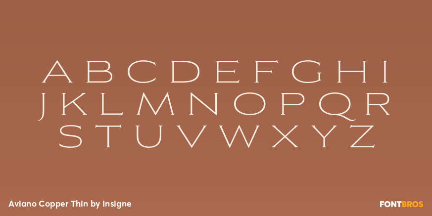 Aviano Copper Thin Font Poster #1