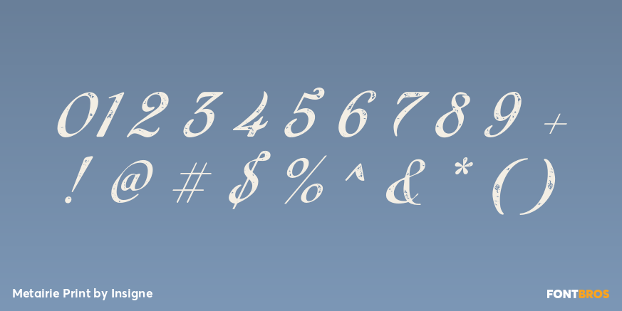 Metairie Print Font Poster #1