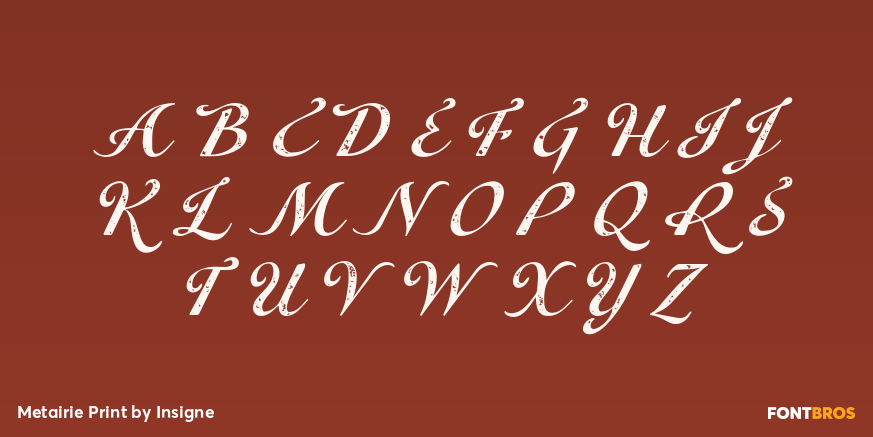 Metairie Print Font Poster #1