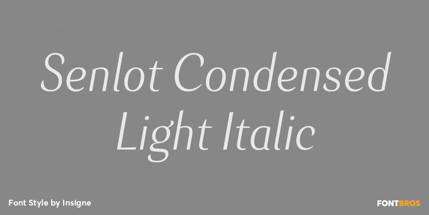 Senlot Condensed Light Italic Font Poster #1