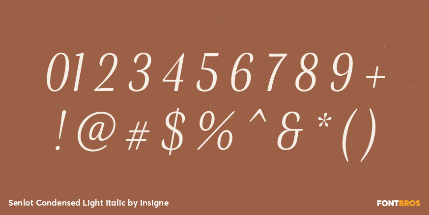 Senlot Condensed Light Italic Font Poster #4