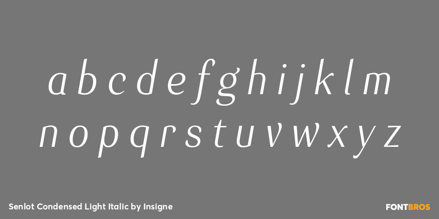Senlot Condensed Light Italic Font Poster #1