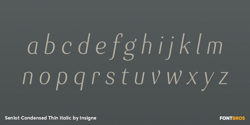 Senlot Condensed Thin Italic Font Poster #1