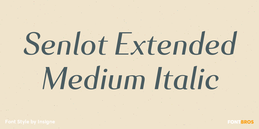 Senlot Extended Medium Italic Font Poster #1