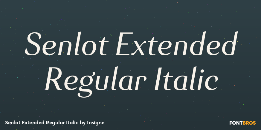 Senlot Extended Regular Italic Font Poster #1