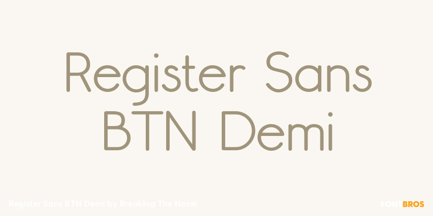 Register Sans BTN Demi Font Poster #1