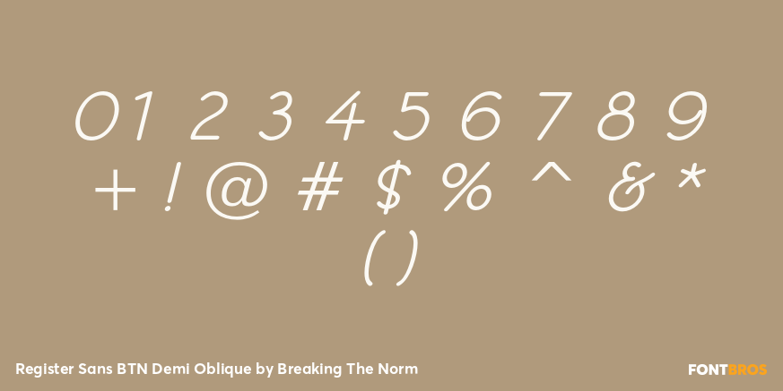 Register Sans BTN Demi Oblique Font Poster #4