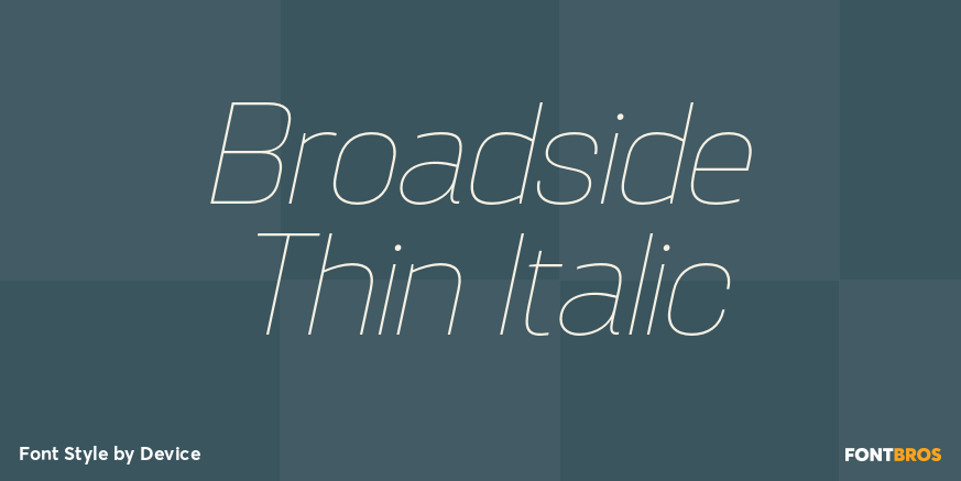 Broadside Thin Italic Font Poster #1