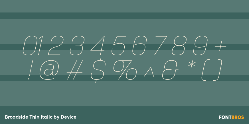 Broadside Thin Italic Font Poster #1