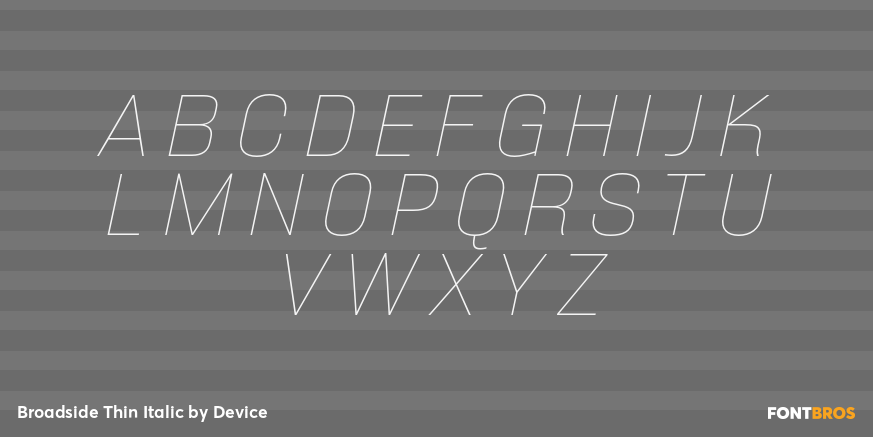 Broadside Thin Italic Font Poster #1