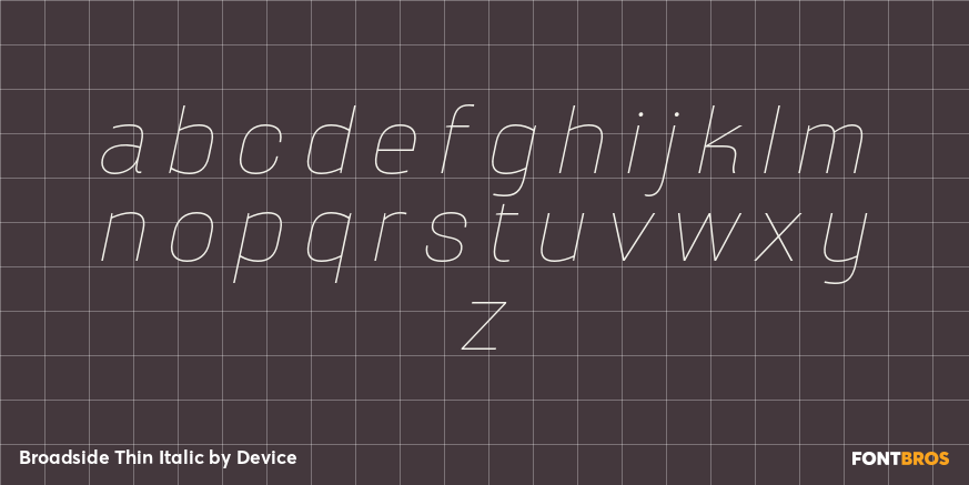 Broadside Thin Italic Font Poster #1