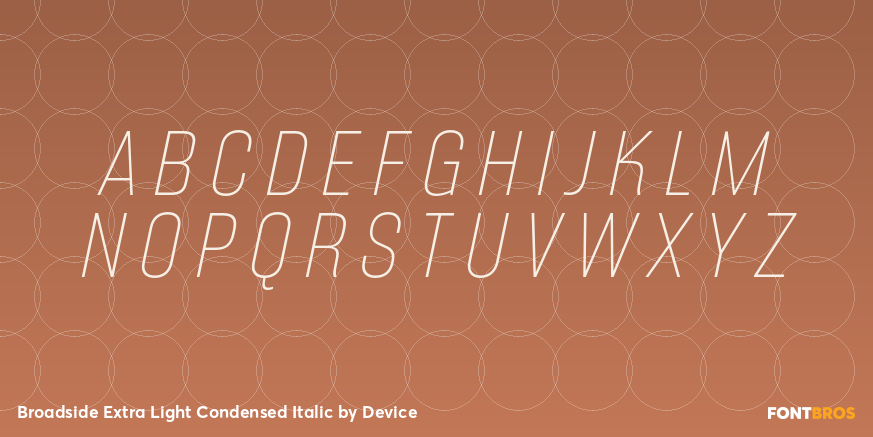 Broadside Extra Light Condensed Italic Font Poster #1