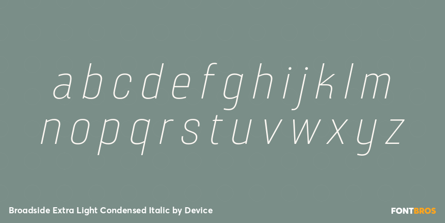 Broadside Extra Light Condensed Italic Font Poster #1