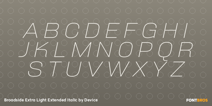 Broadside Extra Light Extended Italic Font Poster #2