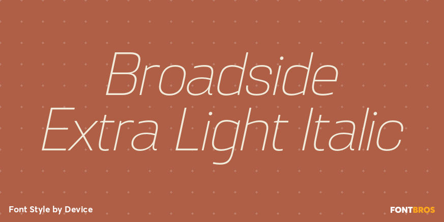 Broadside Extra Light Italic Font Poster #1