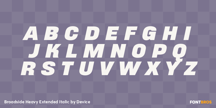 Broadside Heavy Extended Italic Font Poster #2