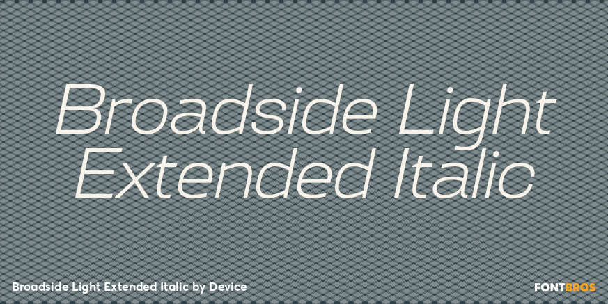 Broadside Light Extended Italic Font Poster #1
