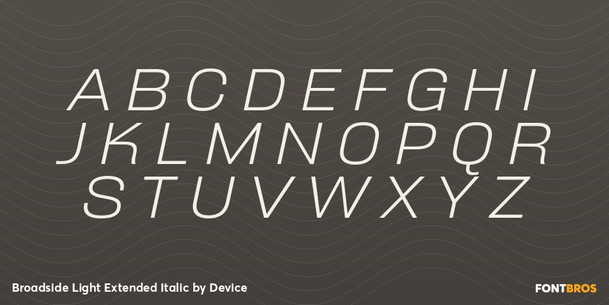 Broadside Light Extended Italic Font Poster #2