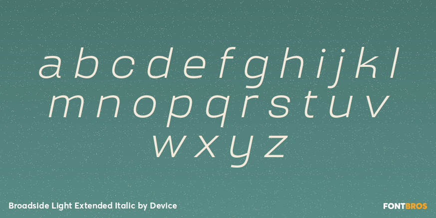 Broadside Light Extended Italic Font Poster #3