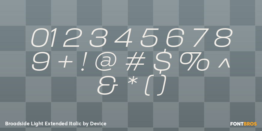 Broadside Light Extended Italic Font Poster #4