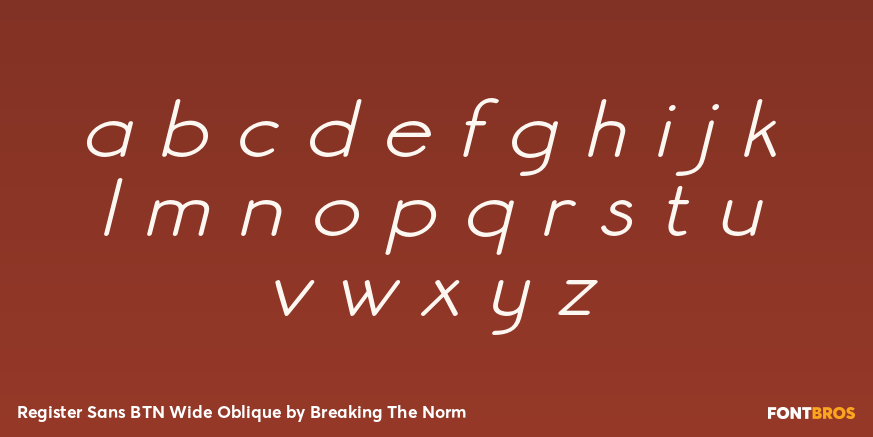 Register Sans BTN Wide Oblique Font Poster #3