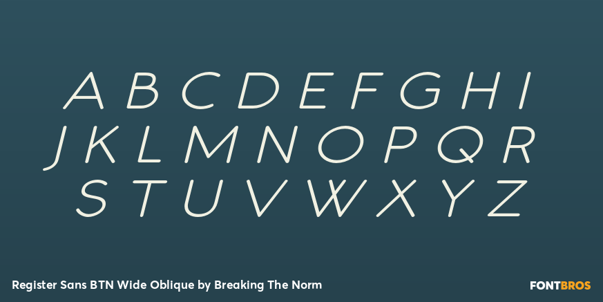 Register Sans BTN Wide Oblique Font Poster #1