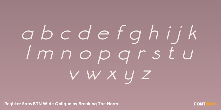 Register Sans BTN Wide Oblique Font Poster #1